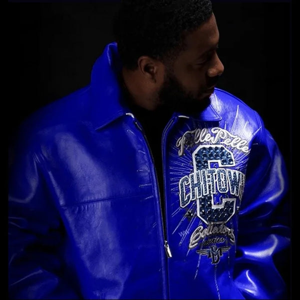 Pelle Pelle Chi Town Blue Leather Jacket