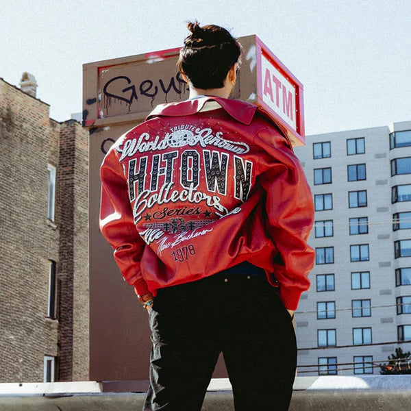 Pelle Pelle Chi-Town Top Grain Red Leather Jacket