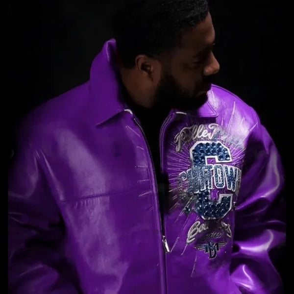 Pelle Pelle Chitown Men’s Purple Leather Jacket