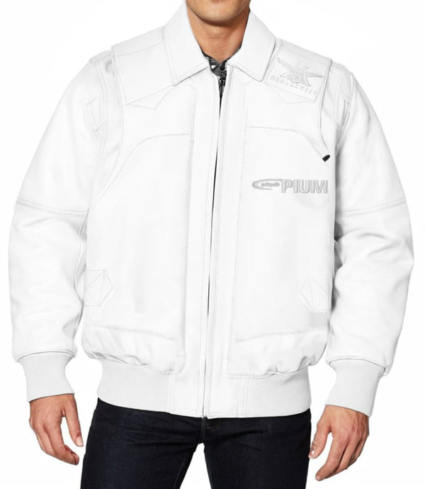 Opium Immortal White Leather Jacket