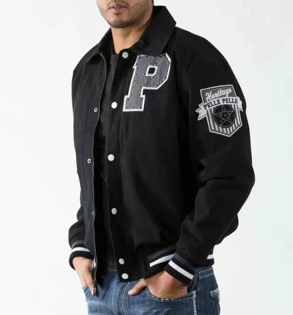 Pelle Pelle Black All American Studded Jacket