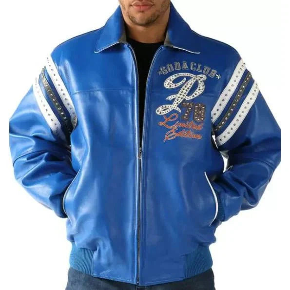 Pelle Pelle Blue Soda Club Studded Jacket