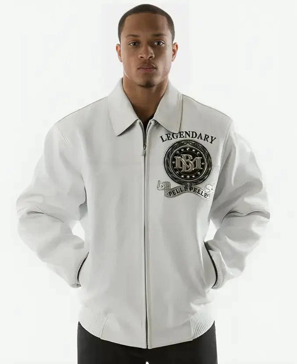 Pelle Pelle Mens White Legendary Limited Edition Jacket
