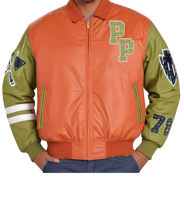 Renegades Orange Green Leather Jacket