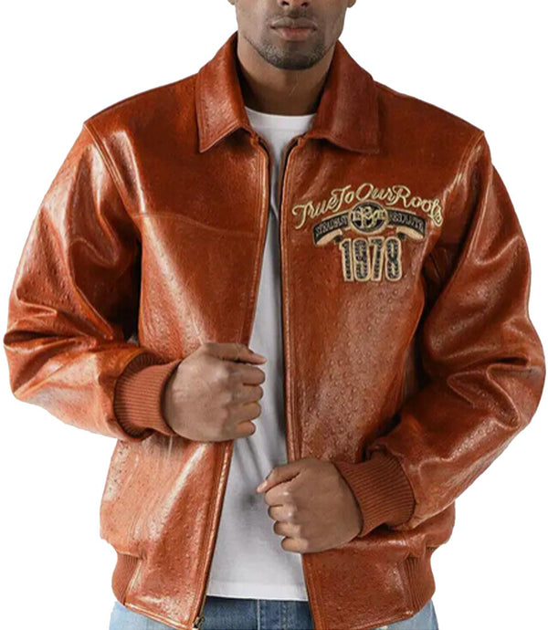 True To Our Roots Brown Leather Jacket